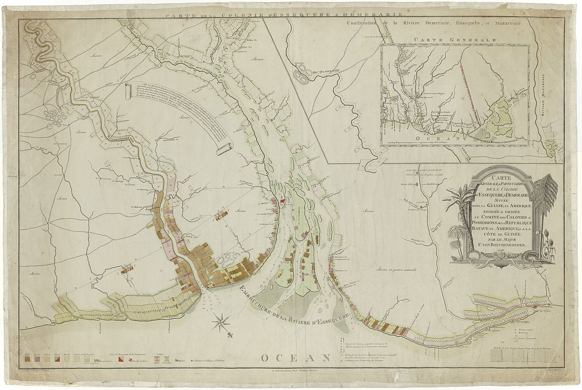 Carte Generale et Particuliere de la Colonie d Essequebe et Demerary située dans la Guiane en Amerique etc