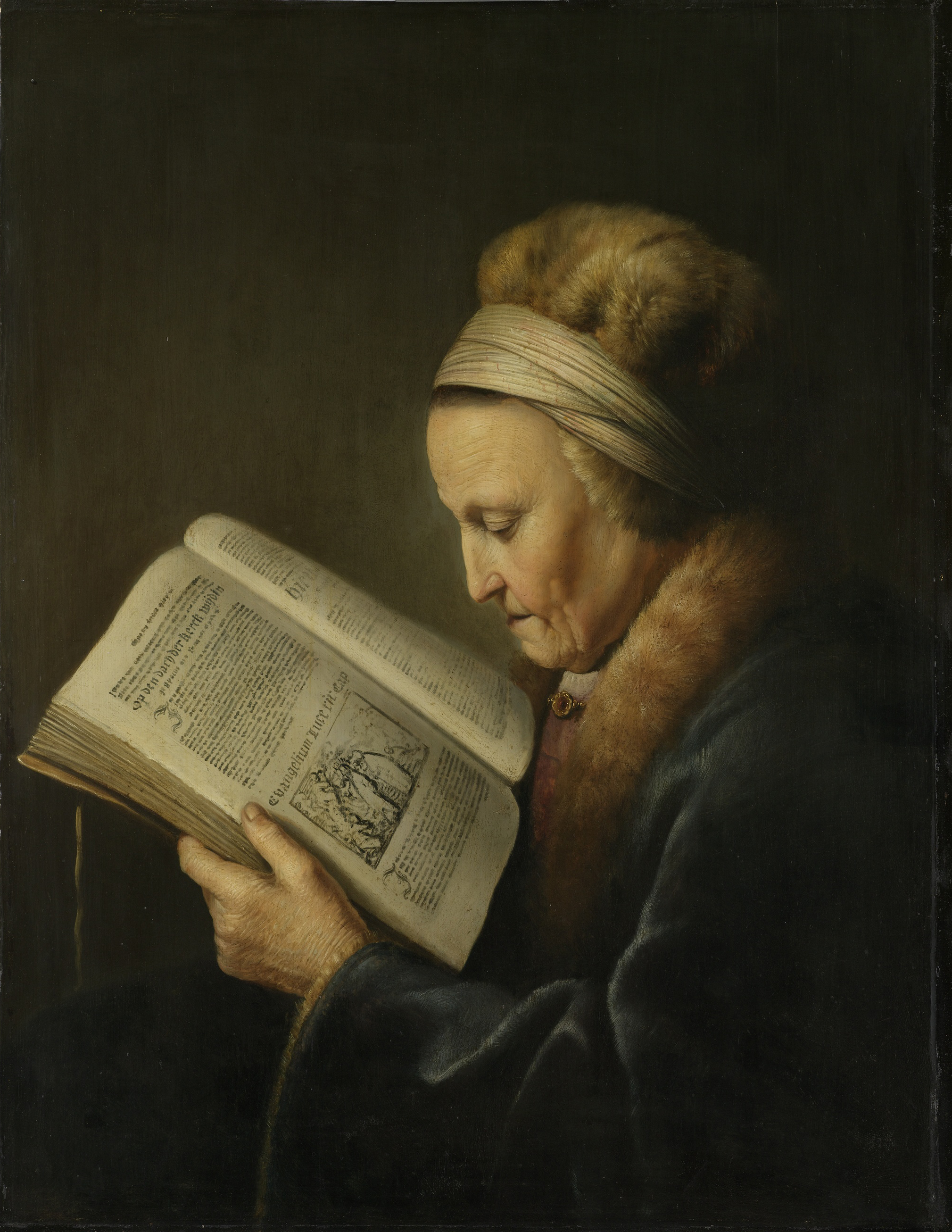 Lezende oude vrouw Rijksmuseum SK A 2627