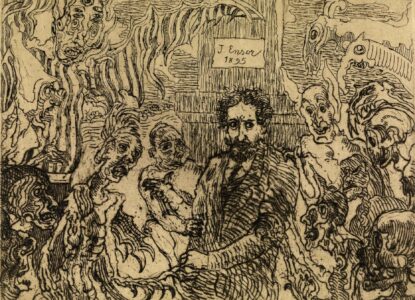 James Ensor Demons Taunting Me 1895 etching 11 8 x 15 8 cm Museum of Fine Arts Ghent