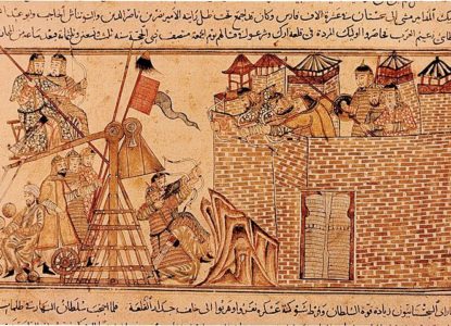 Mongols assiégeant une ville XII Ie siècle
