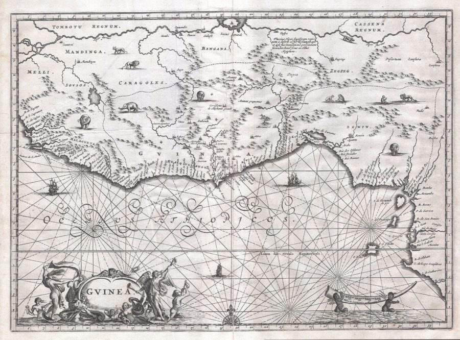 2 Map of West Africa Gold Coast Slave Coast Ivory Coast Geographicus Guinea ogilby 1670