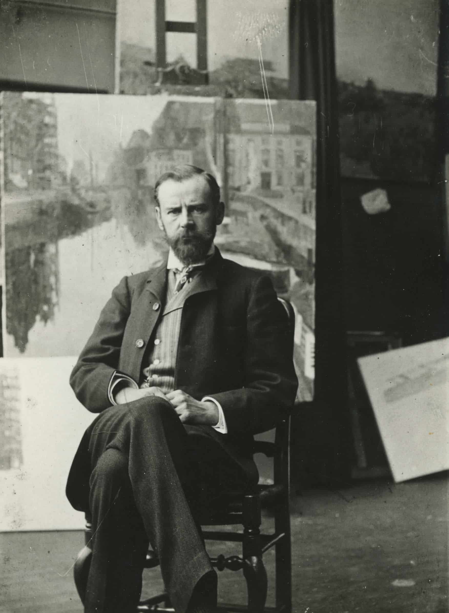 14 Albert Baertsoen in zijn atelier ca 1903 Familiearchief Baertsoen FA