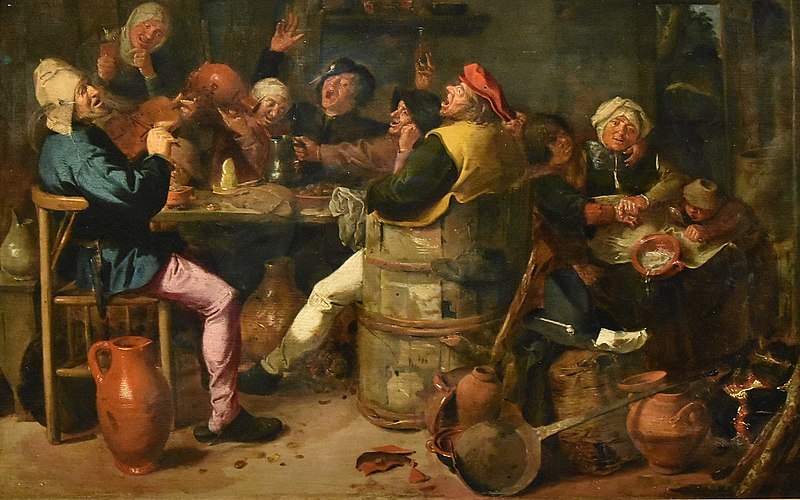 800px Adriaen Brouwer ca 1605 voor1feb1638 Feestvierende boeren MOU Oudenaarde 13 12 2018