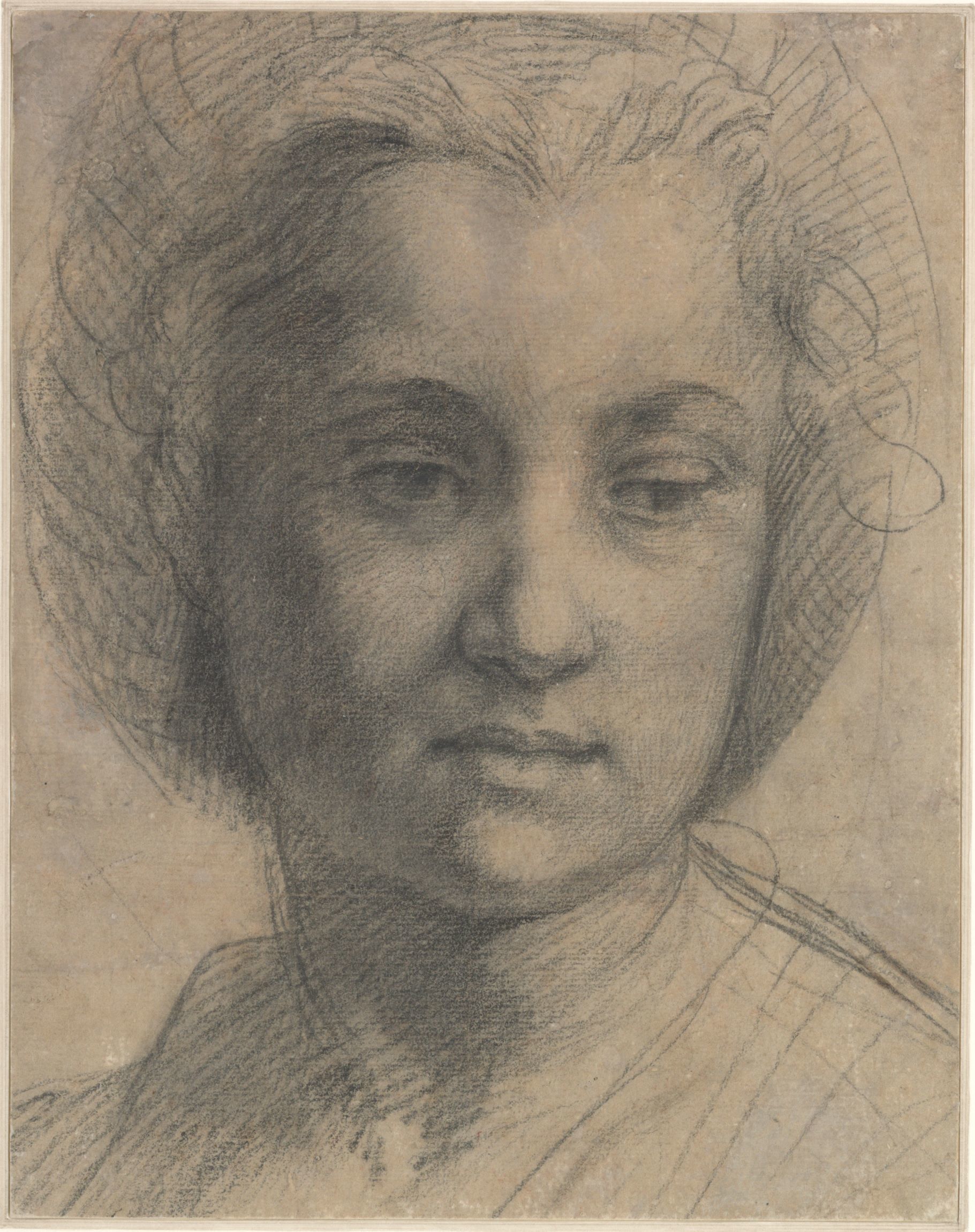 Andrea del Sarto Tête de jeune femme affichage