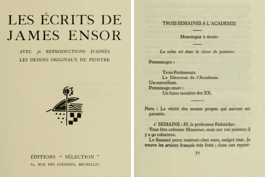 Ensor page de titre et Trois semaines à