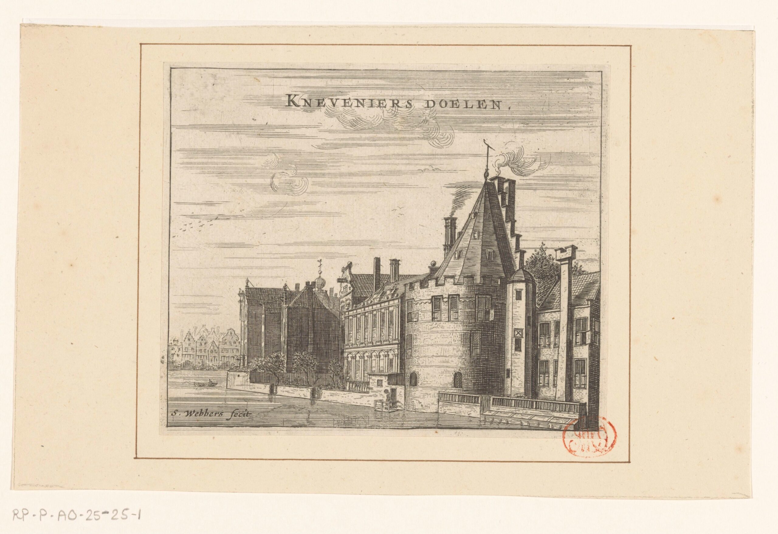 Gezicht op de Kloveniersdoelen te Amsterdam Zacharias Webber II 1665 collectie Rijksmuseum