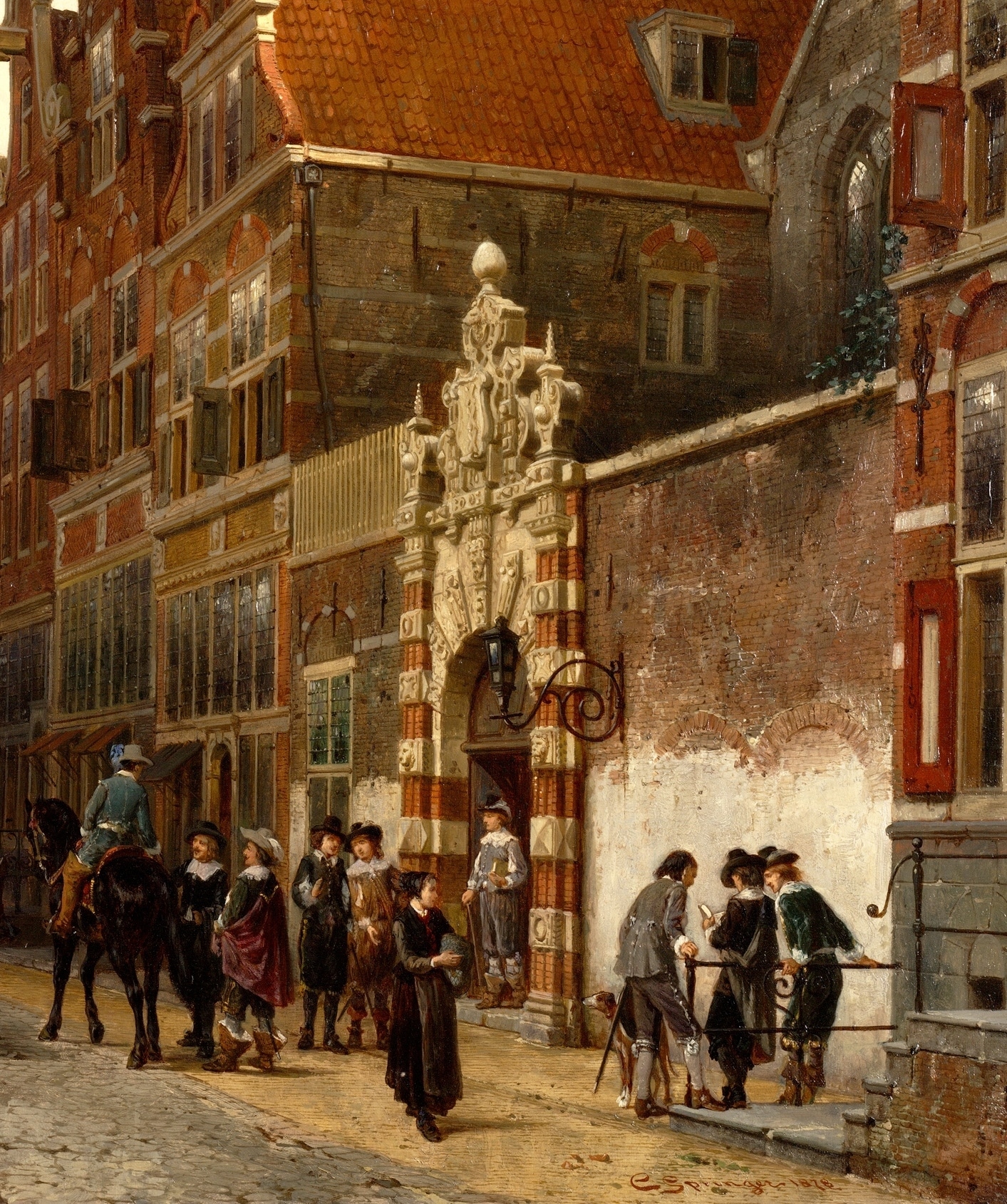 Het Athenaeum Illustre te Amsterdam in 1650 entrance