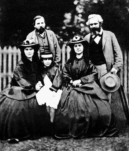 Marx Family and Engels Image public domain min