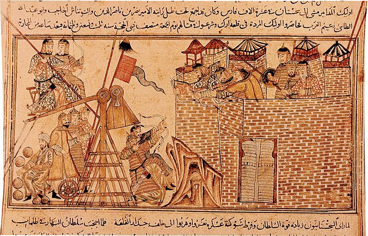 Mongols assiégeant une ville XII Ie siècle