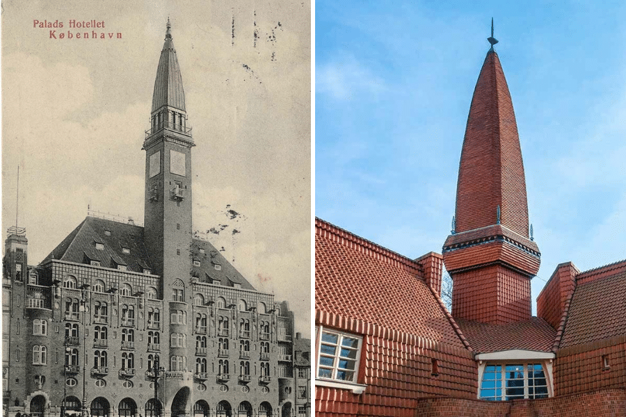 Paladshotel à Copenhague et tour du palais ouvrier Het Schip