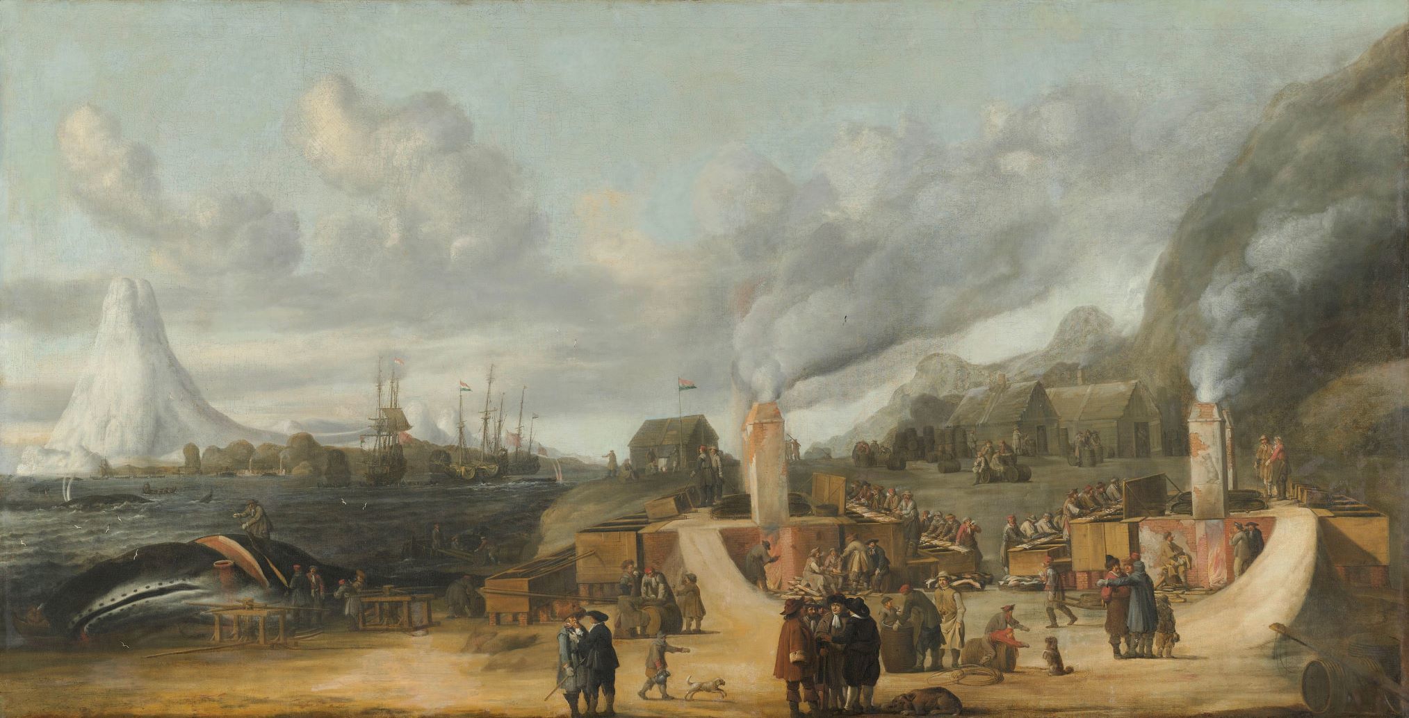 Traankokerijen op het eiland Jan Mayen Cornelis de Man 1639 Rijksmuseum aangepast