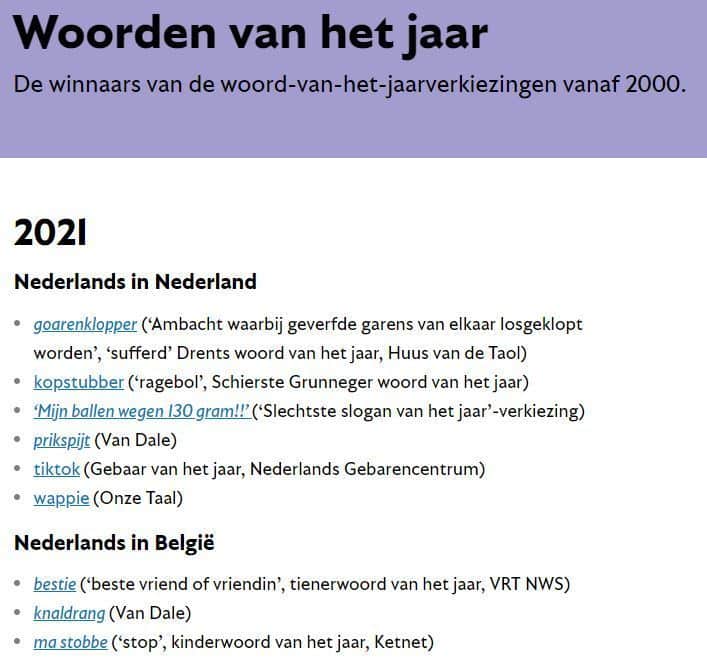 Woorden van het jaar 2021