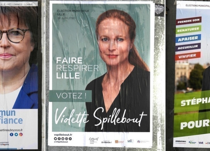 Affiches municipales lille second tour martine aubry violette spillebout stephane baly