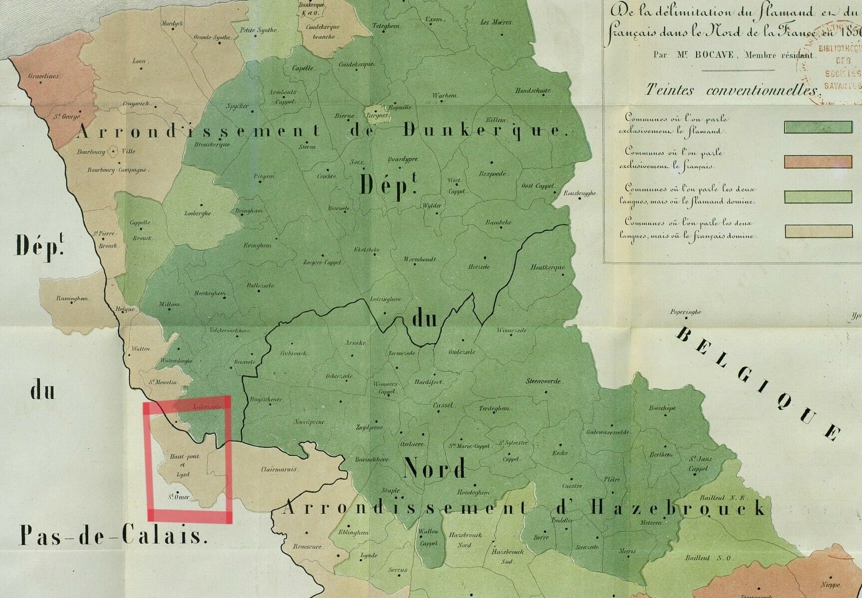 De la délimitation du flamand et du français en 1856 Beige commune bilingue où le français domine