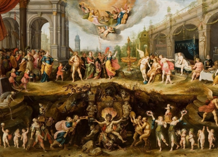 Petite Boston Collection privée Frans II Francken L Allégorie des vices et de la vertu 300 dpi