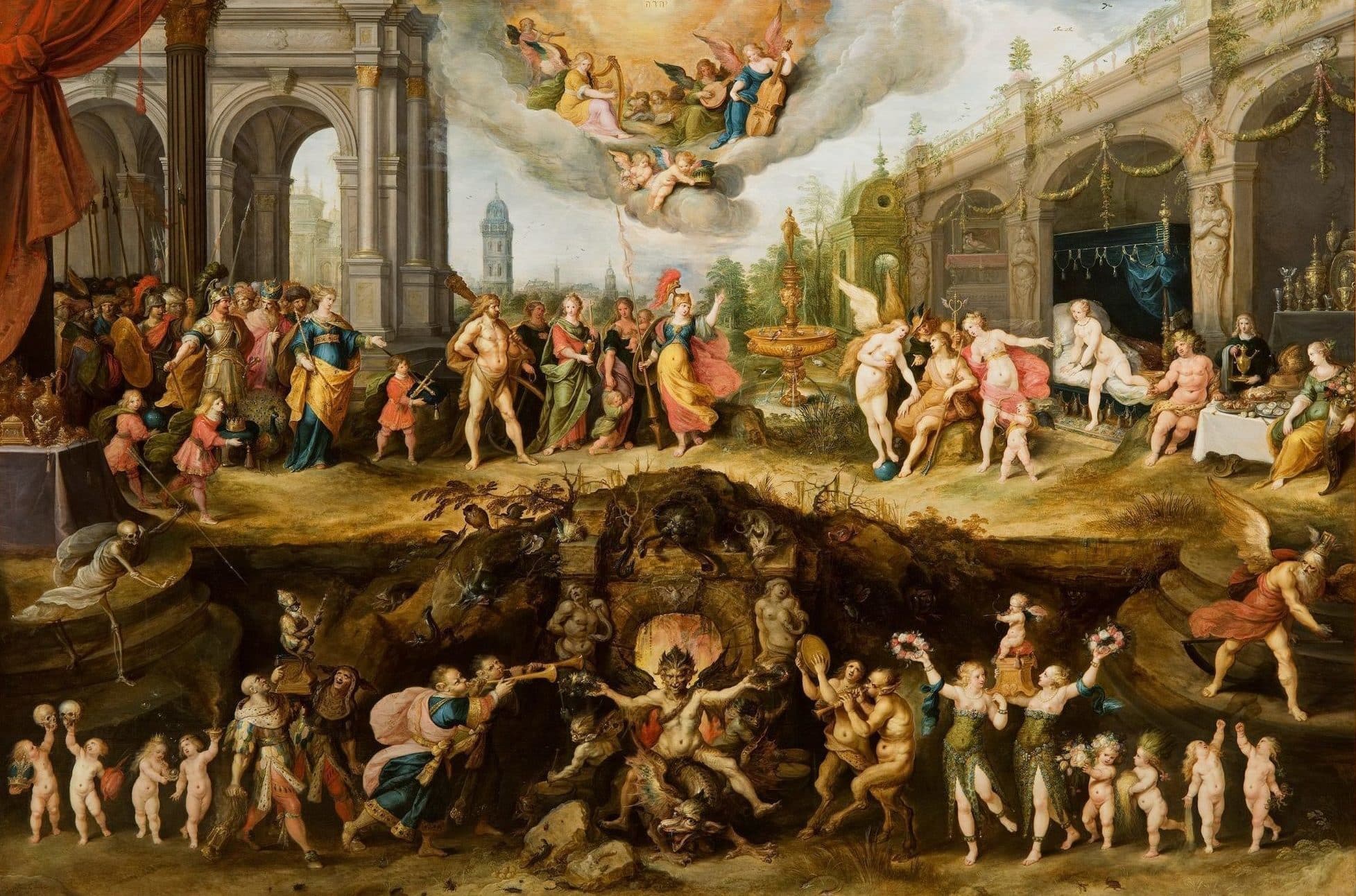 Petite Boston Collection privée Frans II Francken L Allégorie des vices et de la vertu 300 dpi